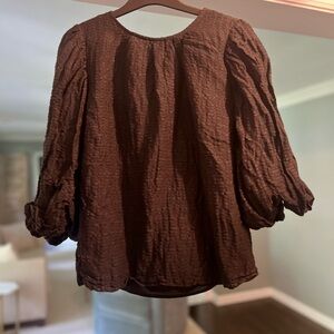 Marie Oliver Textured Brown Blouse